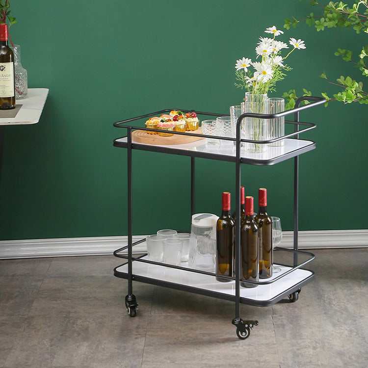 31.5"H Modern Prep Table Metal Rectangular Rolling Prep Table for Home Use