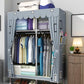 Contemporary Style Wardrobe Cabinet Steel Frame Wardrobe Armoire for Bedroom