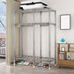 Contemporary Style Wardrobe Cabinet Steel Frame Wardrobe Armoire for Bedroom