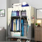 Contemporary Style Wardrobe Cabinet Steel Frame Wardrobe Armoire for Bedroom