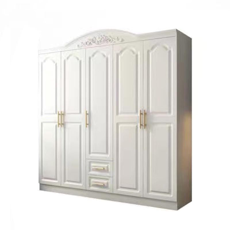 French Country Wardrobe White Wooden Wardrobe Closet for Bedroom 79"L x 20"W x 81"H Clearhalo 'Armoires & Wardrobes' 'armoires_wardrobes' 'Bedroom Furniture' 'furn' 'furn_armoires_wardrobes' 'Furniture' 5383322