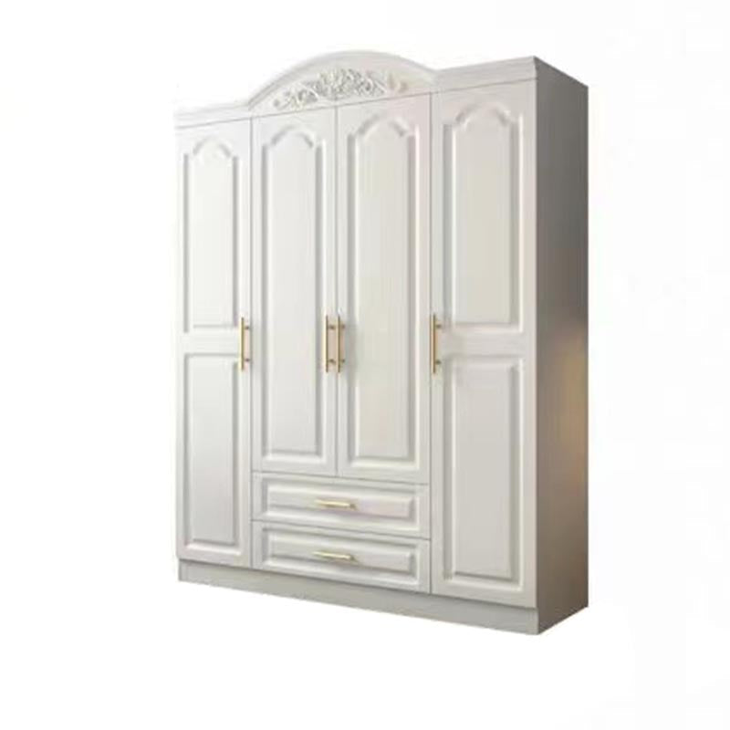 French Country Wardrobe White Wooden Wardrobe Closet for Bedroom 63"L x 20"W x 81"H Clearhalo 'Armoires & Wardrobes' 'armoires_wardrobes' 'Bedroom Furniture' 'furn' 'furn_armoires_wardrobes' 'Furniture' 5383324