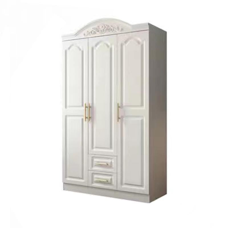 French Country Wardrobe White Wooden Wardrobe Closet for Bedroom 47"L x 20"W x 81"H Clearhalo 'Armoires & Wardrobes' 'armoires_wardrobes' 'Bedroom Furniture' 'furn' 'furn_armoires_wardrobes' 'Furniture' 5383326