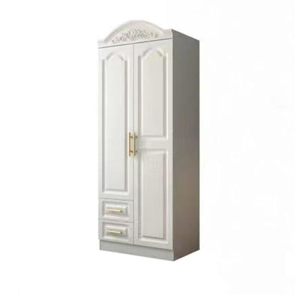French Country Wardrobe White Wooden Wardrobe Closet for Bedroom 31.5"L x 20"W x 81"H Clearhalo 'Armoires & Wardrobes' 'armoires_wardrobes' 'Bedroom Furniture' 'furn' 'furn_armoires_wardrobes' 'Furniture' 5383327