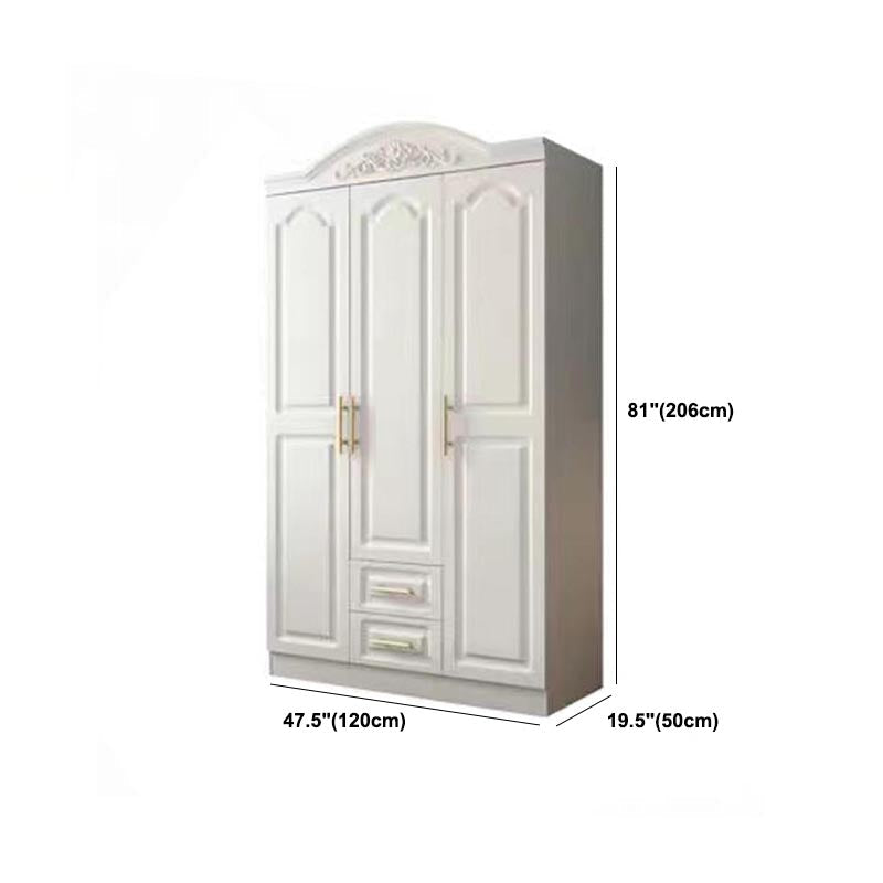 French Country Wardrobe White Wooden Wardrobe Closet for Bedroom Clearhalo 'Armoires & Wardrobes' 'armoires_wardrobes' 'Bedroom Furniture' 'furn' 'furn_armoires_wardrobes' 'Furniture' 5383337