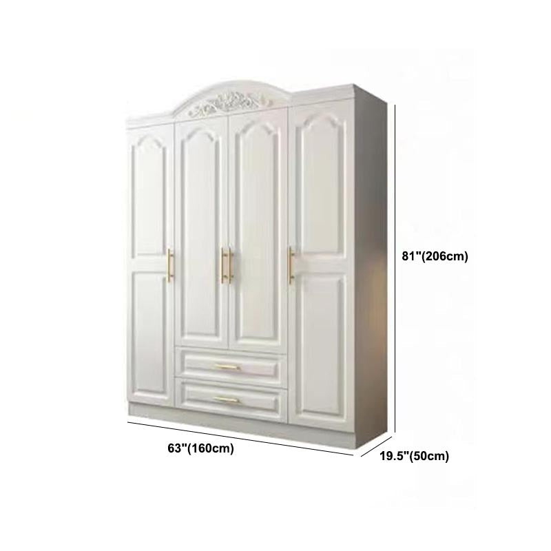French Country Wardrobe White Wooden Wardrobe Closet for Bedroom Clearhalo 'Armoires & Wardrobes' 'armoires_wardrobes' 'Bedroom Furniture' 'furn' 'furn_armoires_wardrobes' 'Furniture' 5383338