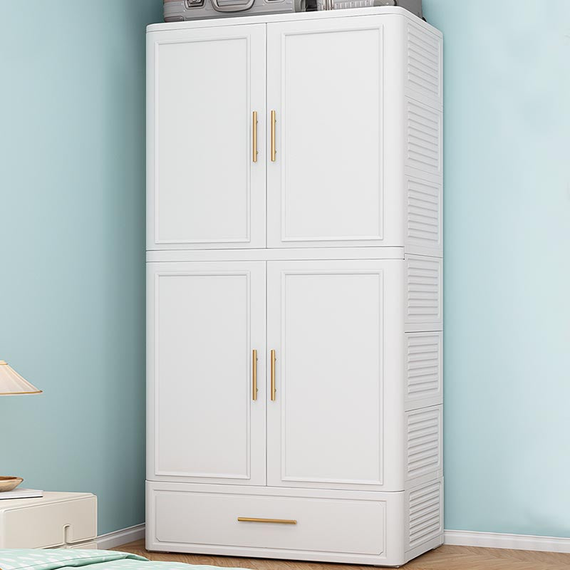 Contemporary 2-Door Wardrobe Armoire Plastic Storage Cabinet Clearhalo 'Armoires & Wardrobes' 'armoires_wardrobes' 'Bedroom Furniture' 'furn' 'furn_armoires_wardrobes' 'Furniture' 5383383