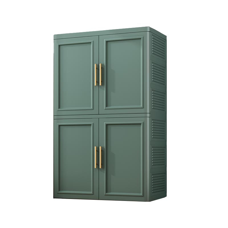 Contemporary 2-Door Wardrobe Armoire Plastic Storage Cabinet 23"L x 16"W x 53.5"H Green Drawer Not Included Clearhalo 'Armoires & Wardrobes' 'armoires_wardrobes' 'Bedroom Furniture' 'furn' 'furn_armoires_wardrobes' 'Furniture' 5383384