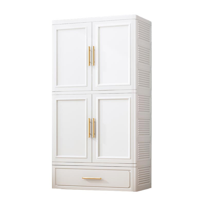 Contemporary 2-Door Wardrobe Armoire Plastic Storage Cabinet Clearhalo 'Armoires & Wardrobes' 'armoires_wardrobes' 'Bedroom Furniture' 'furn' 'furn_armoires_wardrobes' 'Furniture' 5383392