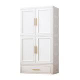 Contemporary 2-Door Wardrobe Armoire Plastic Storage Cabinet Clearhalo 'Armoires & Wardrobes' 'armoires_wardrobes' 'Bedroom Furniture' 'furn' 'furn_armoires_wardrobes' 'Furniture' 5383392