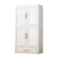 Contemporary 2-Door Wardrobe Armoire Plastic Storage Cabinet 23"L x 16"W x 62"H White 1 Clearhalo 'Armoires & Wardrobes' 'armoires_wardrobes' 'Bedroom Furniture' 'furn' 'furn_armoires_wardrobes' 'Furniture' 5383393