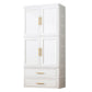 Contemporary 2-Door Wardrobe Armoire Plastic Storage Cabinet 23"L x 16"W x 70"H White 2 Clearhalo 'Armoires & Wardrobes' 'armoires_wardrobes' 'Bedroom Furniture' 'furn' 'furn_armoires_wardrobes' 'Furniture' 5383395