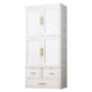 Contemporary 2-Door Wardrobe Armoire Plastic Storage Cabinet 23"L x 16"W x 70"H White 3 Clearhalo 'Armoires & Wardrobes' 'armoires_wardrobes' 'Bedroom Furniture' 'furn' 'furn_armoires_wardrobes' 'Furniture' 5383397