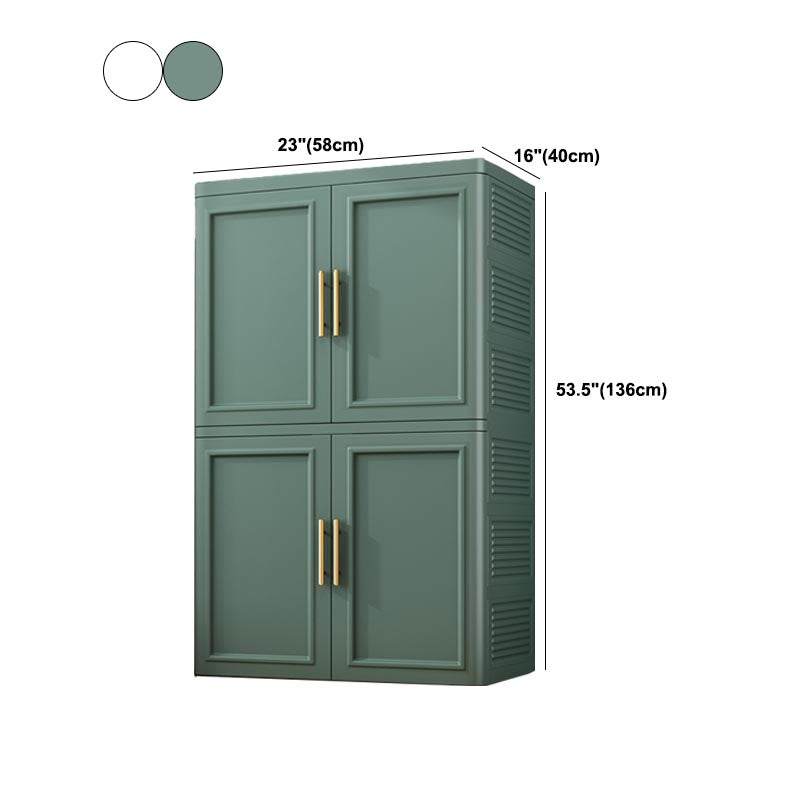 Contemporary 2-Door Wardrobe Armoire Plastic Storage Cabinet Clearhalo 'Armoires & Wardrobes' 'armoires_wardrobes' 'Bedroom Furniture' 'furn' 'furn_armoires_wardrobes' 'Furniture' 5383404