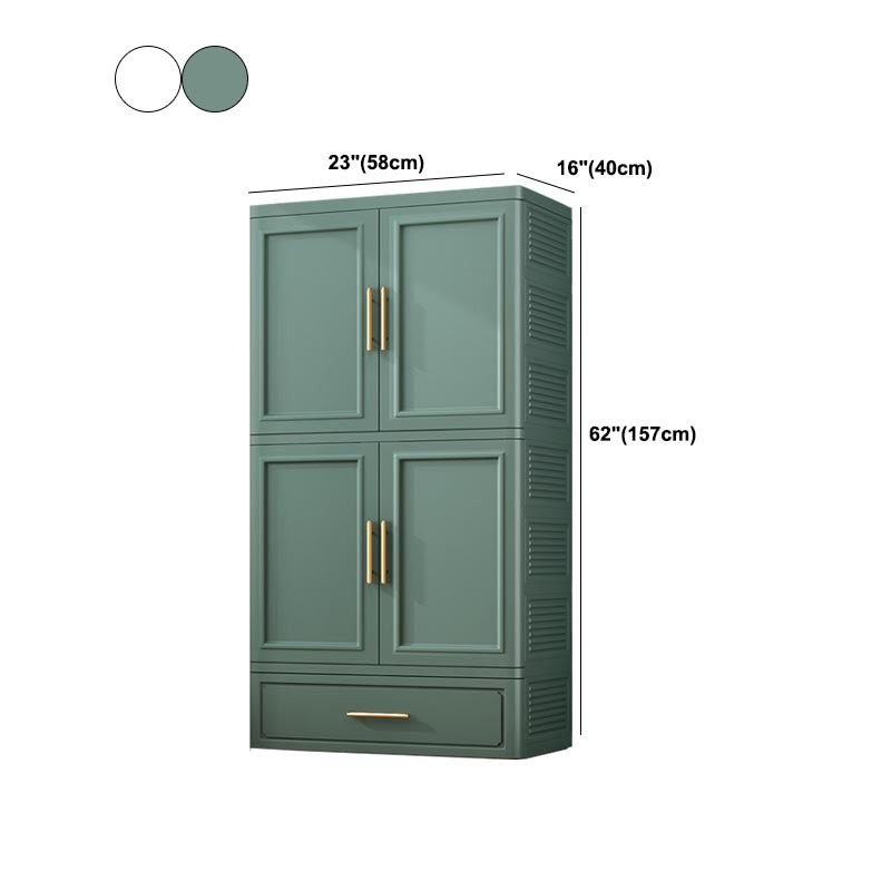 Contemporary 2-Door Wardrobe Armoire Plastic Storage Cabinet Clearhalo 'Armoires & Wardrobes' 'armoires_wardrobes' 'Bedroom Furniture' 'furn' 'furn_armoires_wardrobes' 'Furniture' 5383405