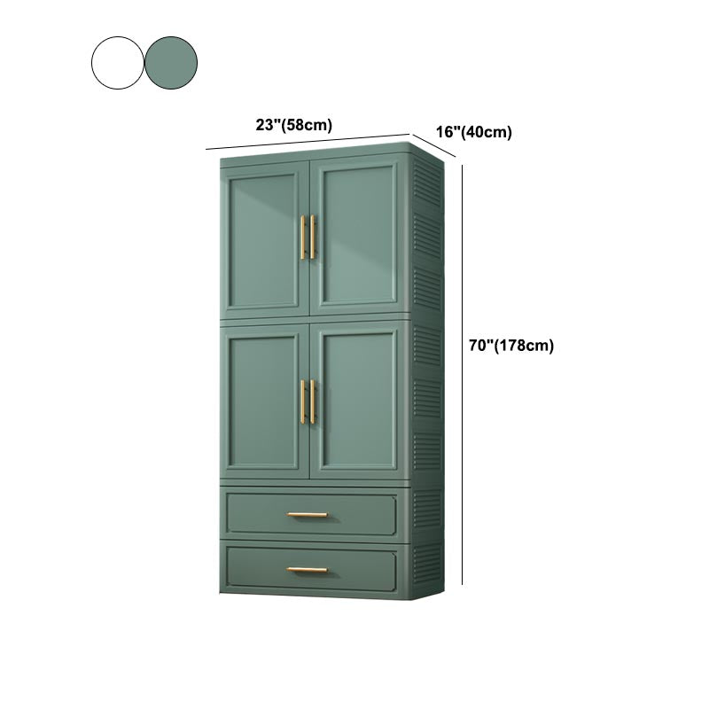 Contemporary 2-Door Wardrobe Armoire Plastic Storage Cabinet Clearhalo 'Armoires & Wardrobes' 'armoires_wardrobes' 'Bedroom Furniture' 'furn' 'furn_armoires_wardrobes' 'Furniture' 5383406