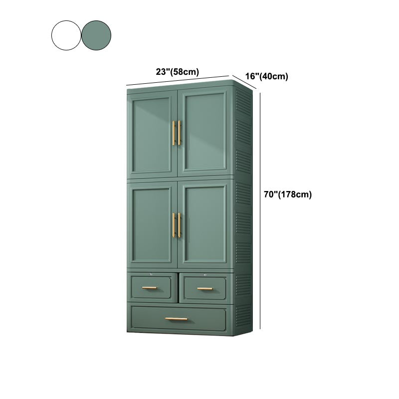Contemporary 2-Door Wardrobe Armoire Plastic Storage Cabinet Clearhalo 'Armoires & Wardrobes' 'armoires_wardrobes' 'Bedroom Furniture' 'furn' 'furn_armoires_wardrobes' 'Furniture' 5383407