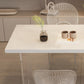 Table à manger de base en acrylique rectangle Table de piédestal en pierre moderne