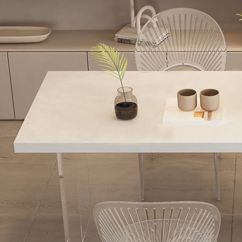 Table à manger de base en acrylique rectangle Table de piédestal en pierre moderne