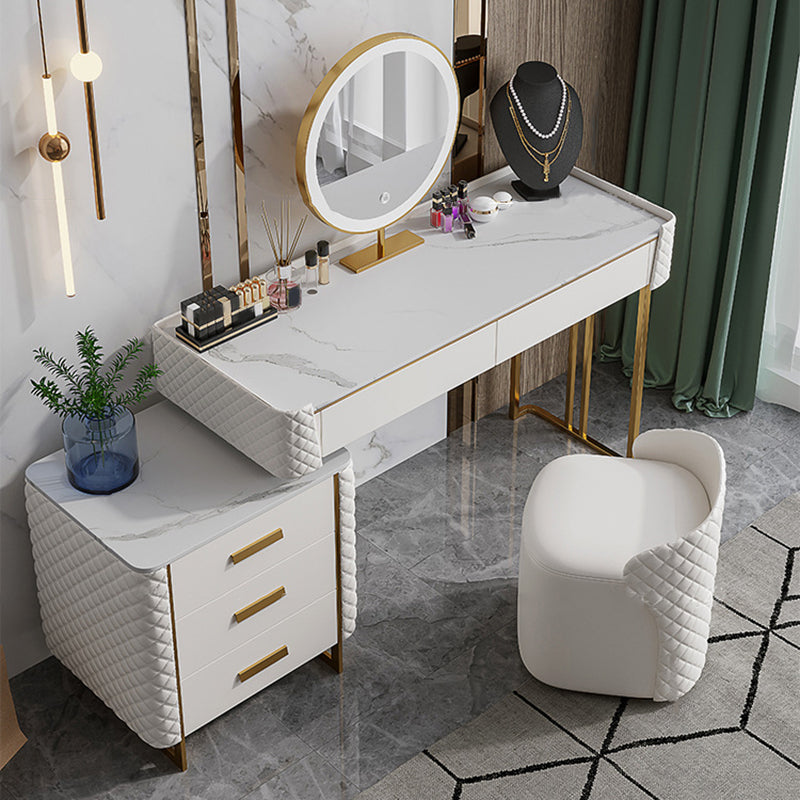 Glamstil Slate Top Eitelkeitstisch Kunstledermaterial Schminktisch Tisch