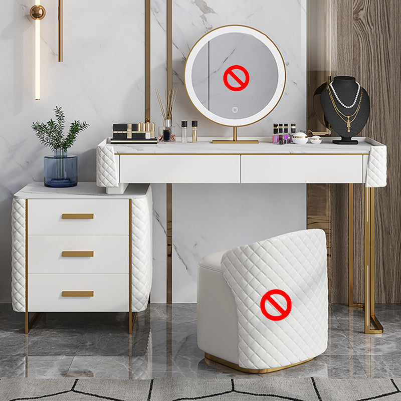 Glamstil Slate Top Eitelkeitstisch Kunstledermaterial Schminktisch Tisch