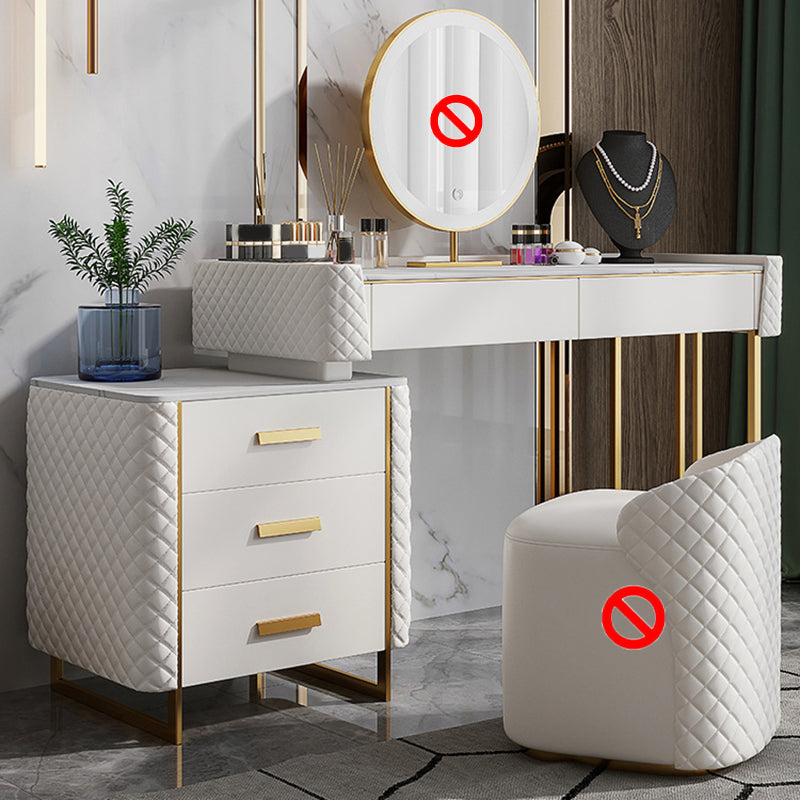 Glamstil Slate Top Eitelkeitstisch Kunstledermaterial Schminktisch Tisch