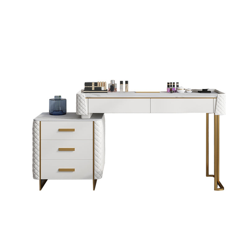 Glamstil Slate Top Eitelkeitstisch Kunstledermaterial Schminktisch Tisch