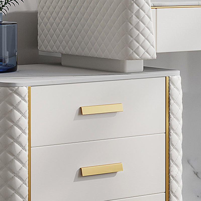 Glamstil Slate Top Eitelkeitstisch Kunstledermaterial Schminktisch Tisch