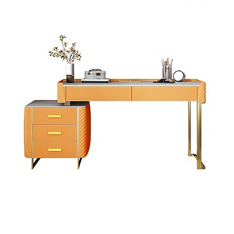 Glamstil Slate Top Eitelkeitstisch Kunstledermaterial Schminktisch Tisch