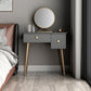 Glam houten/metalen make-up ijdelheid met lade in grijs voor slaapkamer
