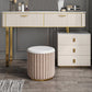 Beige Wood Vanity Dressing Table Set Glam Slate Top Dressing Table Makeup Vanity & Stools 47"L x 18"W x 30"H Clearhalo 'Bedroom Furniture' 'furn' 'furn_makeup_vanities' 'Furniture' 'Makeup Vanities' 'makeup_vanities' 5383495