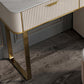 Beige Wood Vanity Dressing Table Set Glam Slate Top Dressing Table Clearhalo 'Bedroom Furniture' 'furn' 'furn_makeup_vanities' 'Furniture' 'Makeup Vanities' 'makeup_vanities' 5383500
