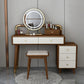 Modern Style Rubber Wood Vanity Table with 6 Drawers Dressing Table