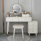 Modern Style Rubber Wood Vanity Table with 6 Drawers Dressing Table