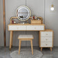 Modern Style Rubber Wood Vanity Table with 6 Drawers Dressing Table