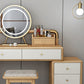 Modern Style Rubber Wood Vanity Table with 6 Drawers Dressing Table