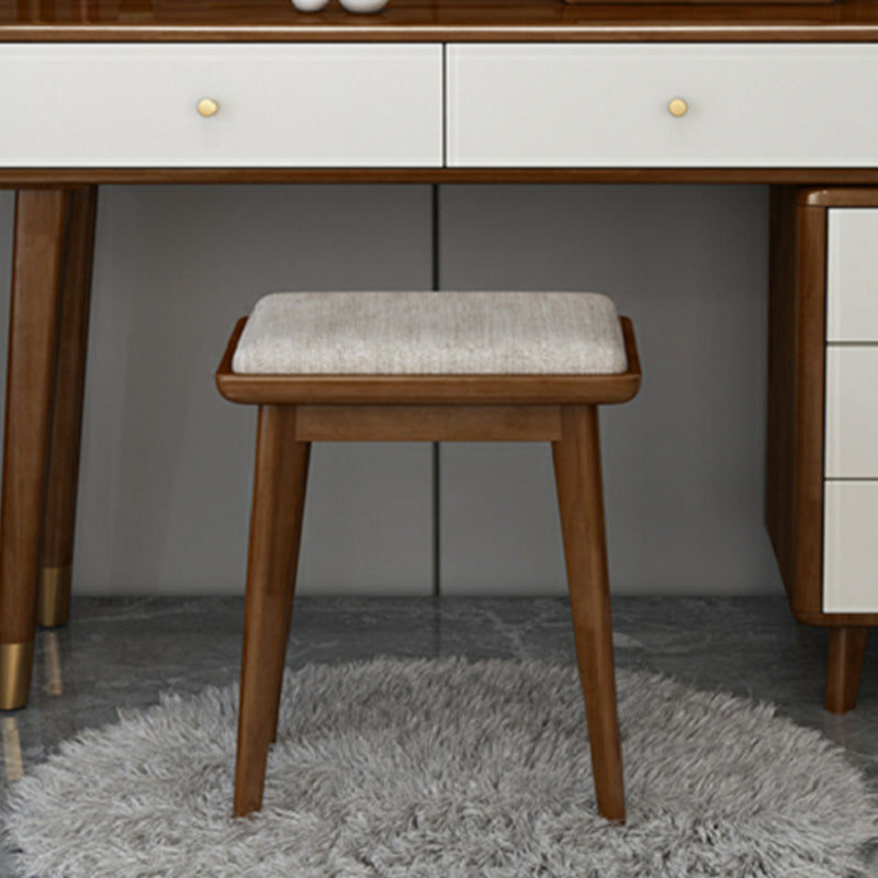 Modern Style Rubber Wood Vanity Table with 6 Drawers Dressing Table