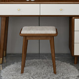 Modern Style Rubber Wood Vanity Table with 6 Drawers Dressing Table