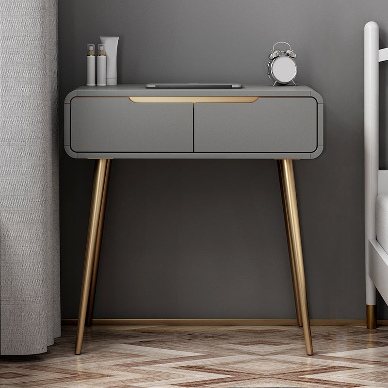 Glam make-up ijdelheid met lade in grijs/wit/roze voor slaapkamer