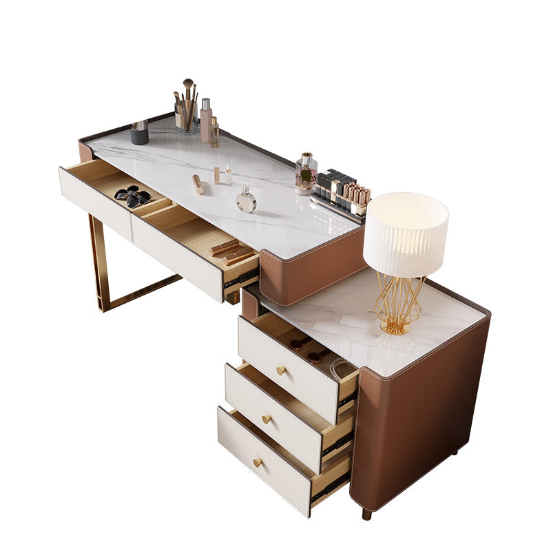 Gambe da tavolo in metallo in ardesia in ardesia bianca con 2/5 cassetti