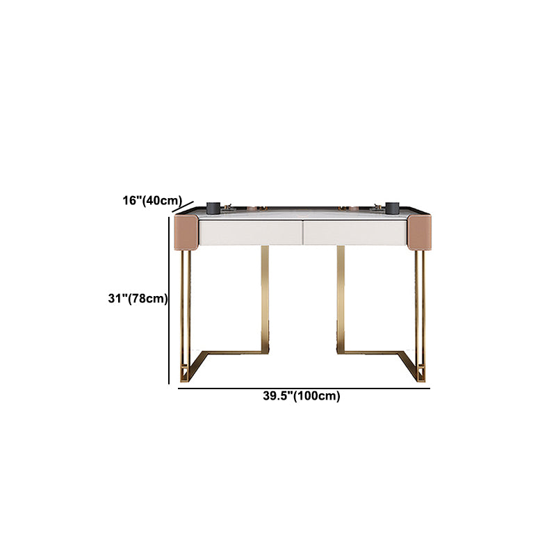 Gambe da tavolo in metallo in ardesia in ardesia bianca con 2/5 cassetti