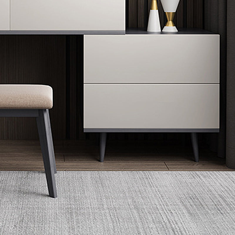 Modern Style White Wood-based Material Countertop Black Base with 4 Drawer Dresser Clearhalo 'Bedroom Furniture' 'furn' 'furn_makeup_vanities' 'Furniture' 'Makeup Vanities' 'makeup_vanities' 5383569