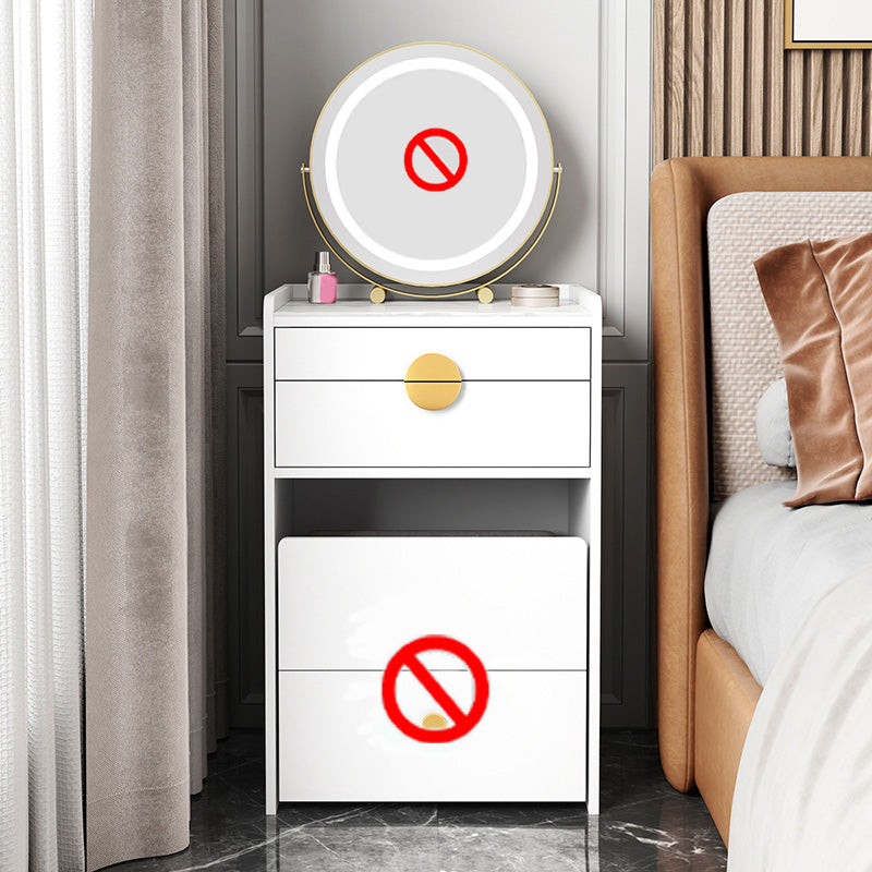 Table de bureau de vanité de maquillage blanc / gris moderne comptoir de maquillage en bois