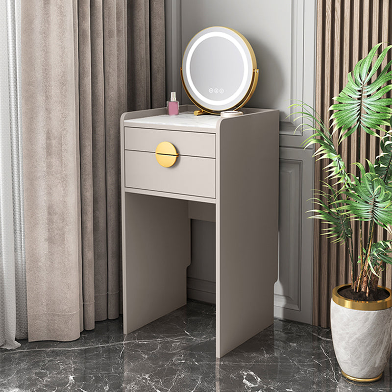 Table de bureau de vanité de maquillage blanc / gris moderne comptoir de maquillage en bois