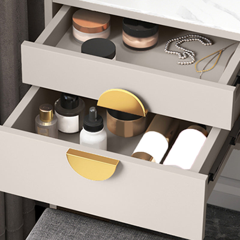 Table de bureau de vanité de maquillage blanc / gris moderne comptoir de maquillage en bois