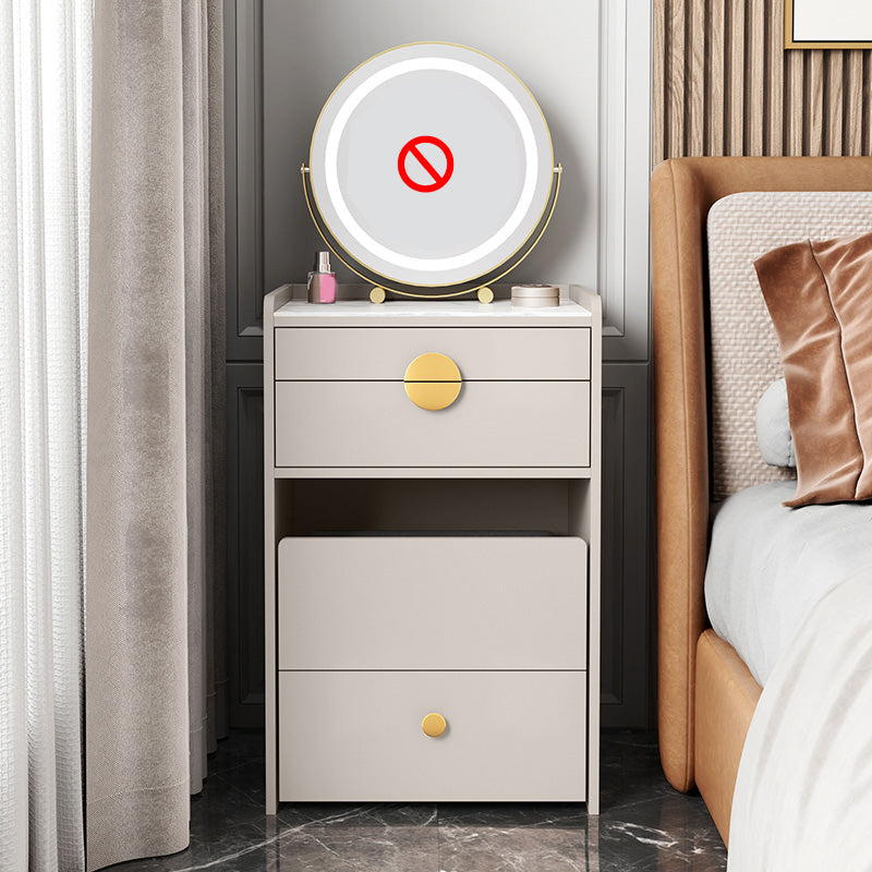 Table de bureau de vanité de maquillage blanc / gris moderne comptoir de maquillage en bois