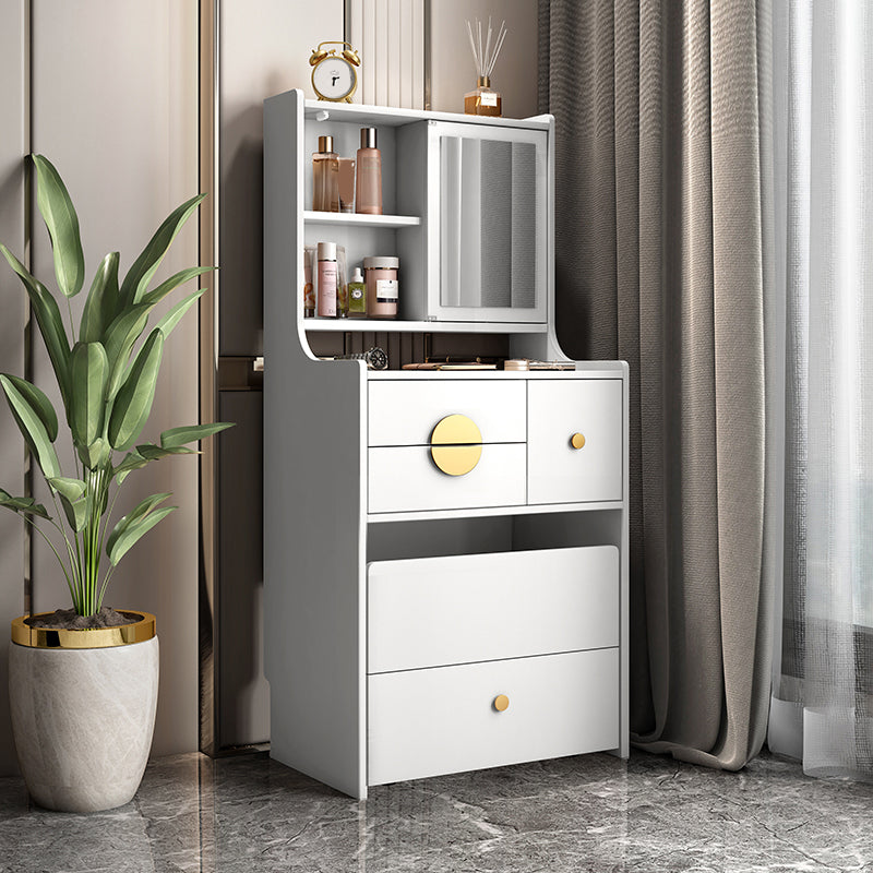 Table de casse-tête de vanité en bois moderne / table de vanité grise avec tiroirs