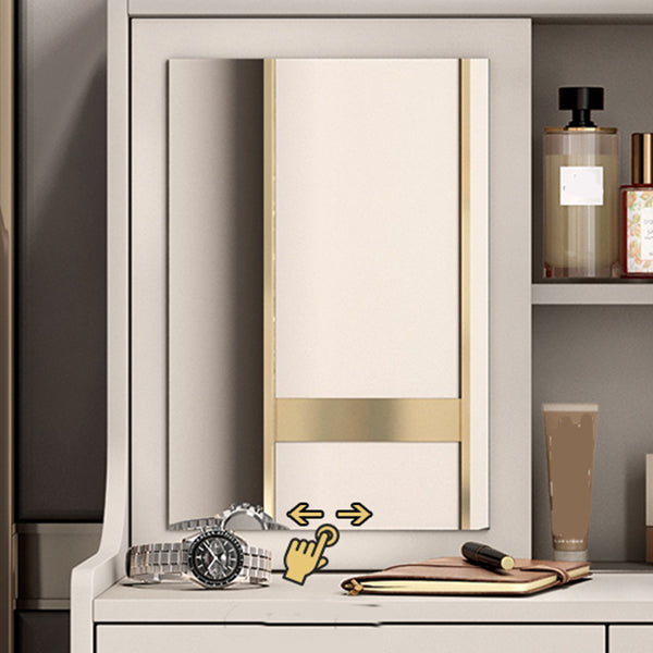 Moder de tocador de madera Costactar mesa de tocador gris/blanco con cajones