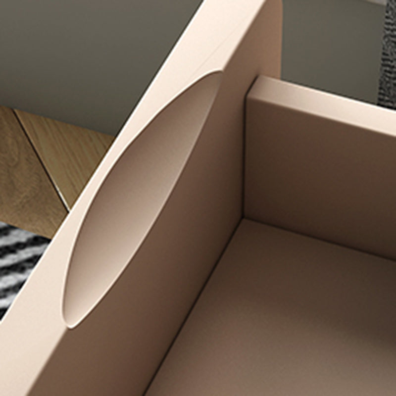 Tavolo da banco di vanità per trucco moderno con cassetto in bianco/rosa per camera da letto