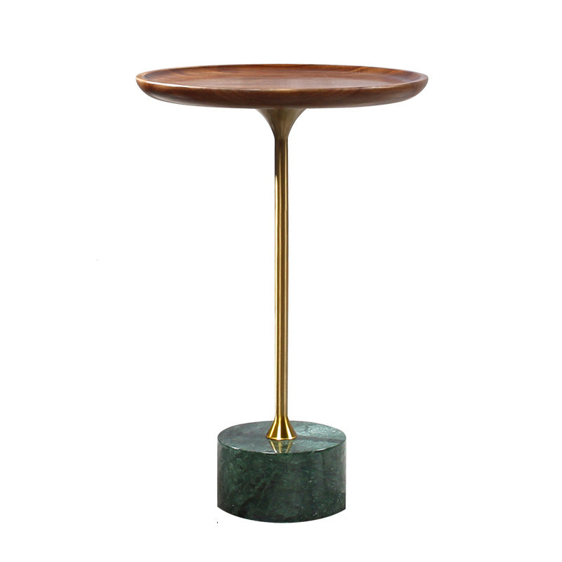 Modern Slate Pedestal Wooden Round/Square Tray Top End Table